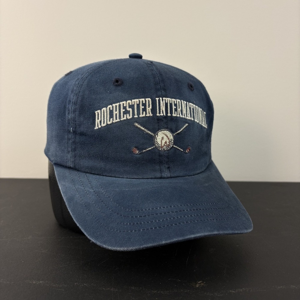 Vintage Y2K Rochester International Golf Hat PGA Blue Cap Strapback Adjustable